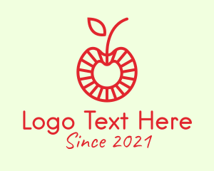 Vegetarian - Minimalist Red Cherry logo design