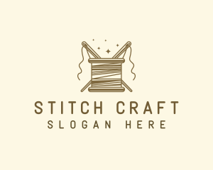 Embroidering - Sewing Needle  Yarn logo design