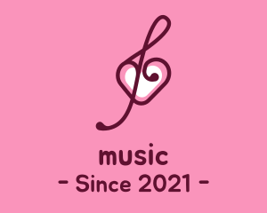 Musical Heart Note logo design