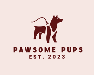 Canine Dog Leash logo design