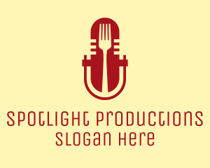 Show - Fork Microphone Talk Show logo design