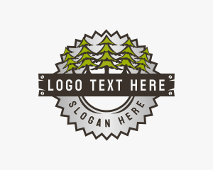 Woodcutter - Tree Saw Logging logo design