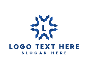 Digital Marketing - Geometric Snowflake Technology logo design