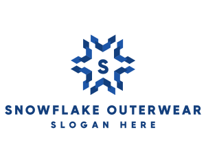 Geometric Snowflake Technology logo design