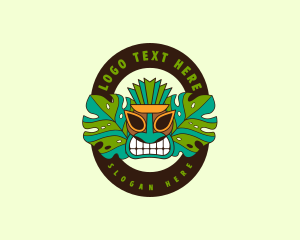 Mask - Hawaiian Resort Tiki logo design