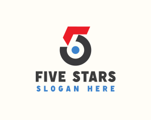 Five - Modern Tech Number 56 logo design