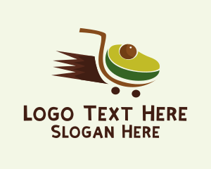 Food Delivery - Avocado Grocery Cart logo design