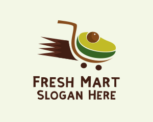 Grocery - Avocado Grocery Cart logo design