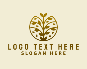 Natural - Golden Leaves Garden logo design