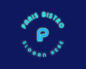 Neon Lights Bistro Club logo design