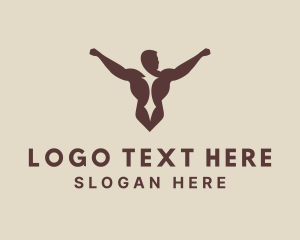 Personal Trainer - Brown Muscular Body logo design
