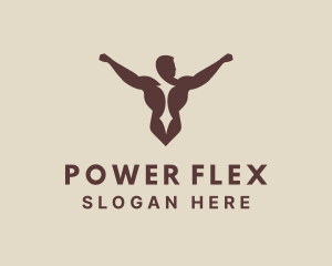 Muscular - Brown Muscular Body logo design