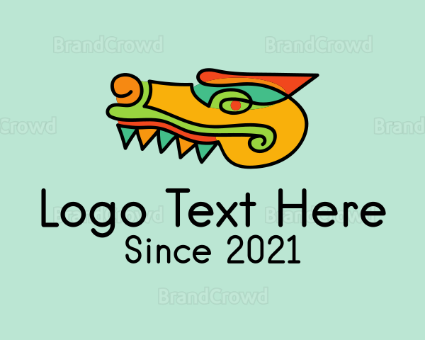 Multicolor Aztec Crocodile Logo