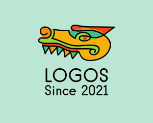 Colorful - Multicolor Aztec Crocodile logo design
