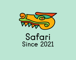 Colorful - Multicolor Aztec Crocodile logo design