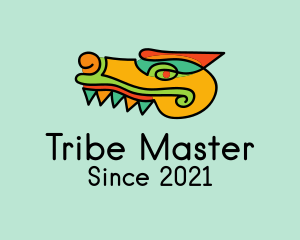 Multicolor Aztec Crocodile logo design