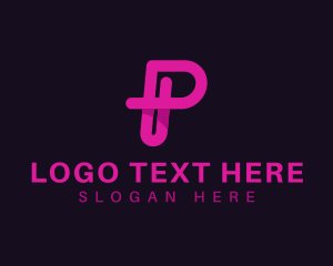 Digital - Marketing Media Tech letter P logo design