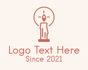Lenten - Pillar Candle Flame logo design