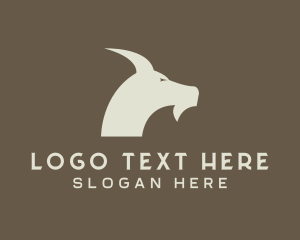 White - Goat Animal Livestock logo design