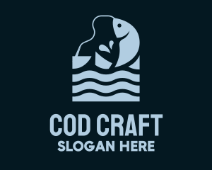 Cod - Seafood Fishing Grounds logo design