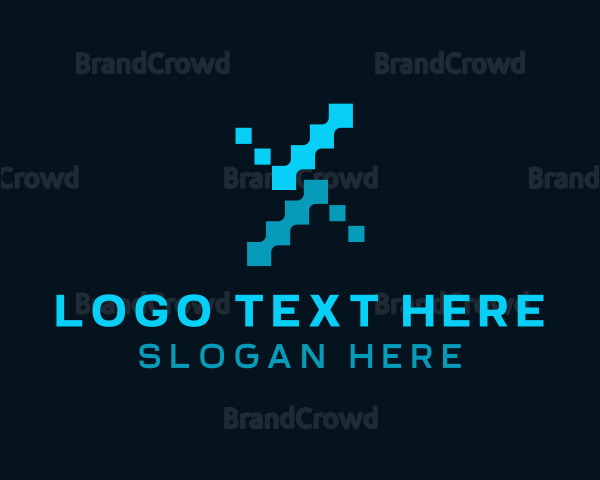 Digital Check Letter X Logo