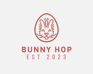 Happy Easter Bunny logo design