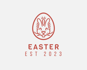 Happy Easter Bunny logo design