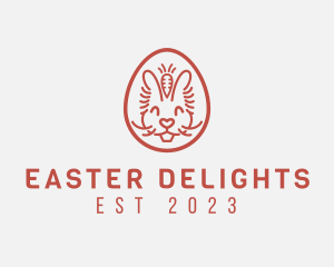Happy Easter Bunny logo design