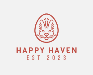 Happy Easter Bunny logo design