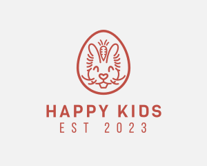 Happy Easter Bunny logo design