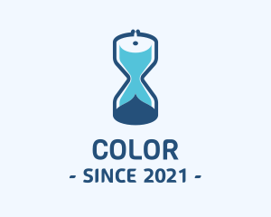 Pet Shop - Blue Fish Hourglass logo design