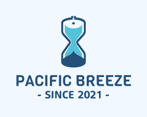 Pacific - Blue Fish Hourglass logo design