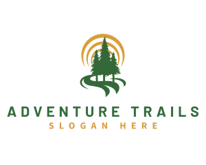 Nature Forest Hiking logo design