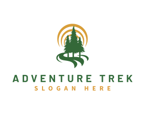 Backpacking - Nature Forest Hiking logo design