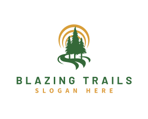 Nature Forest Hiking logo design