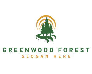 Nature Forest Hiking logo design