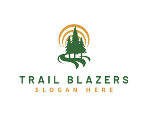 Nature Forest Hiking logo design