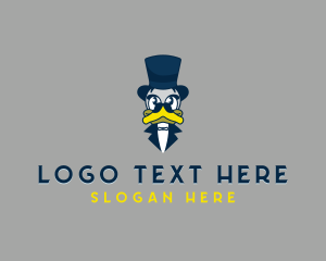 Top Hat - Gentleman Duck Tuxedo logo design