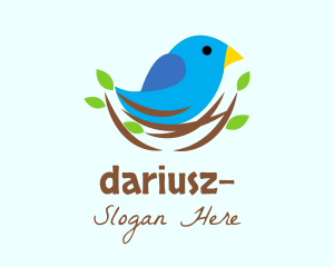 Sparrow - Sparrow Bird Tree Nest logo design