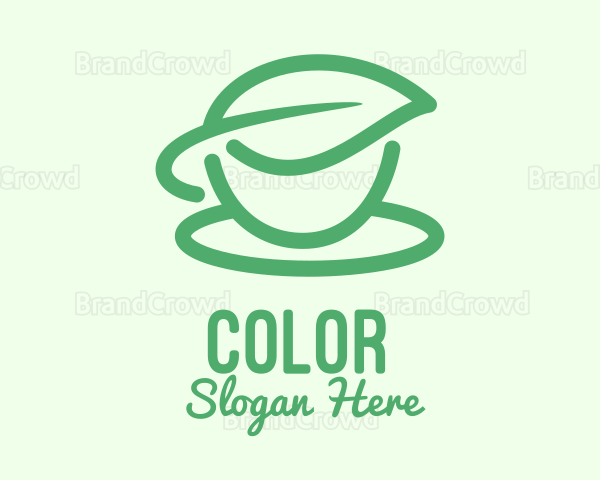 Green Herbal Tea Cup Logo