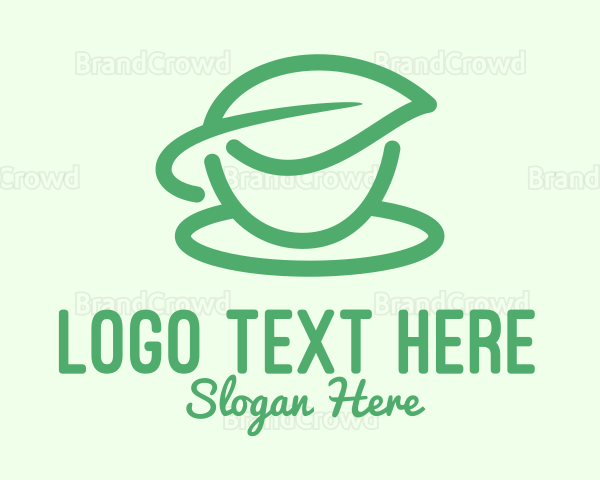 Green Herbal Tea Cup Logo