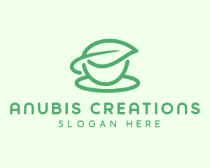 Green Herbal Tea Cup logo design