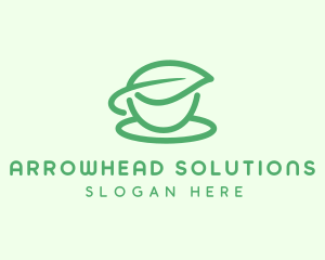 Green Herbal Tea Cup logo design