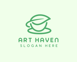 Green Herbal Tea Cup logo design