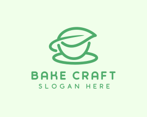 Green Herbal Tea Cup logo design