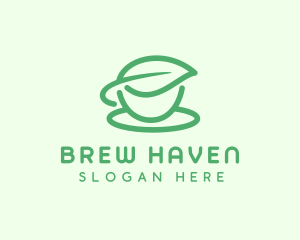 Green Herbal Tea Cup logo design