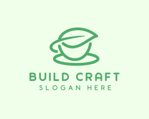 Green Herbal Tea Cup logo design