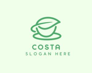 Green Herbal Tea Cup logo design