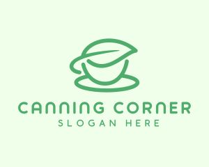 Green Herbal Tea Cup logo design