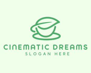 Green Herbal Tea Cup logo design